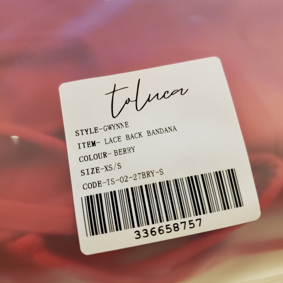 Toluca Swim Gwynne Lace-up Bandana Top - Berry - Picture 7 of 11